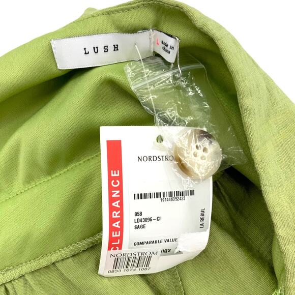 Lush Green Wrap Halter Tie Neck Long Dress with Pockets Size Large NWT - Picture 7 of 7